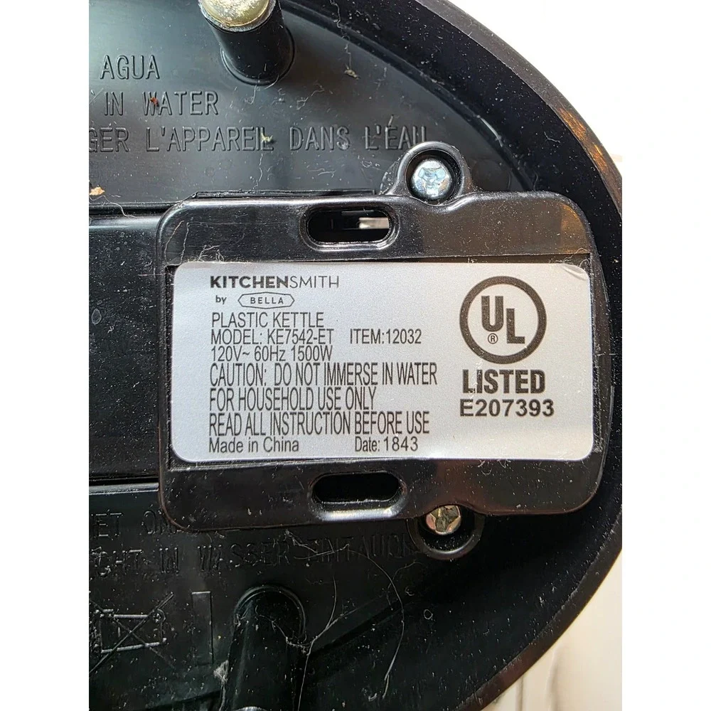KitchenSmith by Bella Electric Kettle Replacement‎ Power Base KE7542-ET 1500W W4
